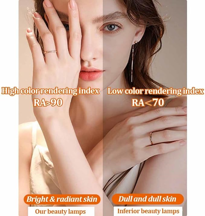 Foldable LED Nail Tech Lamp for Desk, Arc Half Moon Light with Phone Holder, 3 Color Temperature, Manicure Table Beauty Tattoo, Eyelash Extension