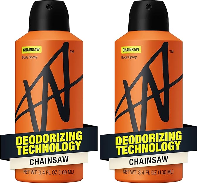 Jake Paul Chainsaw Body Spray for Men By W, Odor Blocking Body Deodorant, Long Lasting Protection, Limited Edition, 3.4 fl oz (Pack of 2)