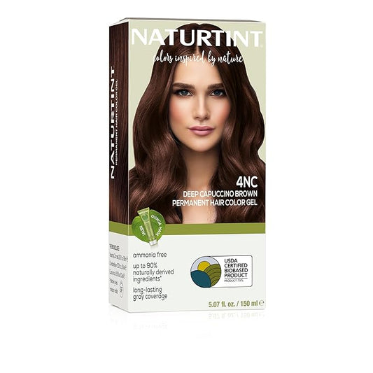 Naturtint 4NC Deep Cappuccino Permanent Hair Color (Pack of 1), Ammonia Free, Vegan, Cruelty Free, up to 100% Gray Coverage, Long Lasting Results (Packaging may vary)