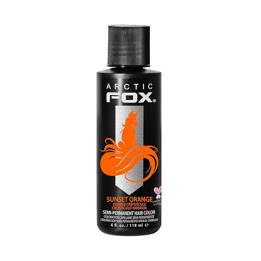 ARCTIC FOX Vegan and Cruelty-Free Semi-Permanent Hair Color Dye (4 Fl Oz, SUNSET ORANGE)