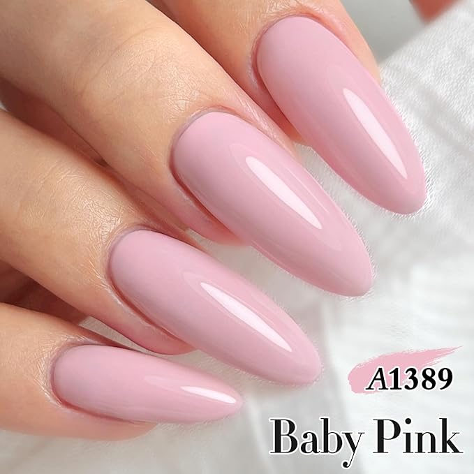 Double Rhythm 15ML Gel Nail Polish Pure Sheer Same Color Same Bottle Soak Off Gel Polish Art Manicure Salon DIY at Home for Women (Creamy Pink-A1389)