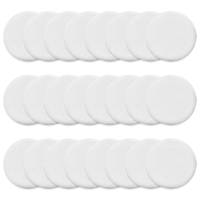 24PCS Makeup Powder Puffs Pink Cotton Powder Puffs Round Powder Puff for Makeup Face Powder Velour Puffs for Loose Powder Washable (White-24pcs)