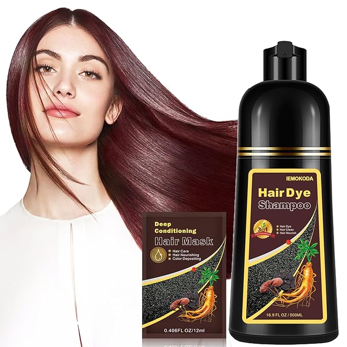 Cherry Brown Hair Dye Shampoo 3 in 1,Hair Color Shampoo Works in Minutes,Brown Hair Shampoo & Shampoo Para Pintar el Cabello