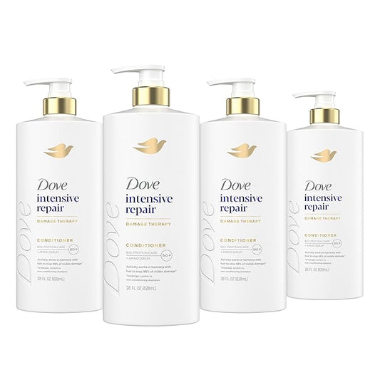 Dove Conditioner 4 Pack Intensive Repair for Damaged Hair with Bio-Protein Care Technology and Amino Serum 28 Fl Oz