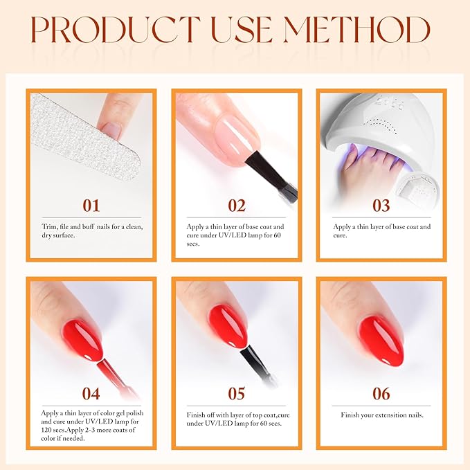 Double Rhythm Gel Polish 15ML Pure Sheer Same Color Same Bottle Soak Off Gel Polish Nail Art Manicure Salon DIY at Home for Women (Red-A1398)