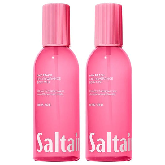 Saltair Body Mist 2 Pack - Fine Fragrance, Lightweight Body Spray Mist with Pink Beach Scent. Long Lasting Perfume Mist. 2x 8oz Bottles