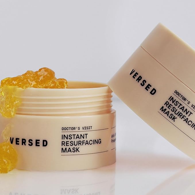 Versed Doctor's Visit Skin Resurfacing Face Mask - Glycolic Acid + Lactic Acid Face Exfoliant for Dark Spots & Skin Texture - AHA BHA Enzyme Mask to Brighten, Smooth Rejuvenate (1.7 fl oz / 50 ml)