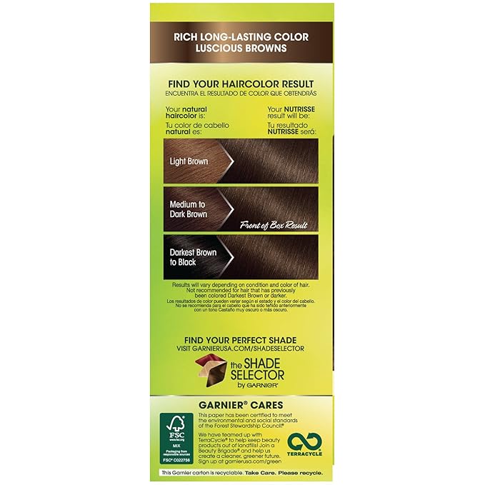 Garnier Hair Color Nutrisse Nourishing Creme, 41 Dark Nude Brown (Iced Coffee) Permanent Hair Dye, 1 Count (Packaging May Vary)