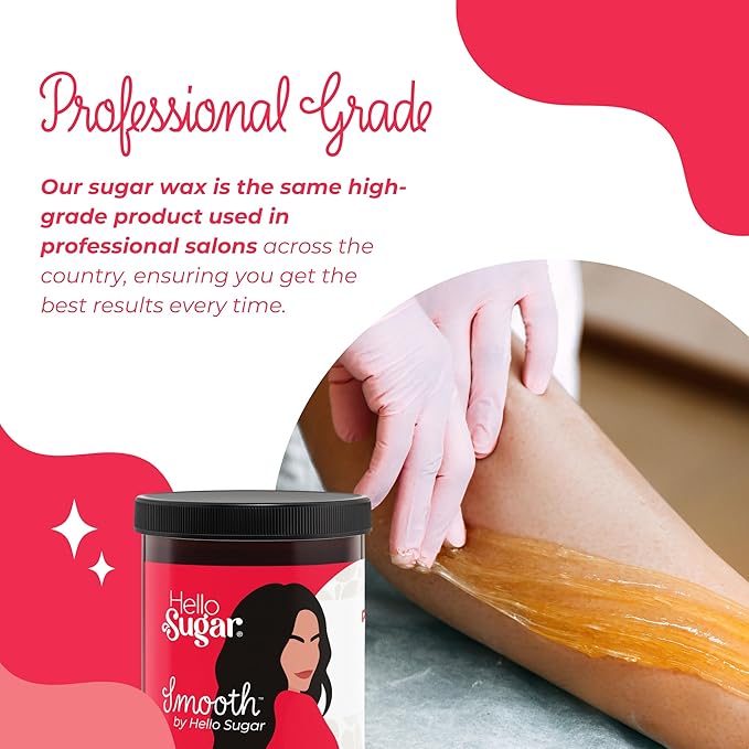 Smooth by Hello Sugar | Full-Body Sugar Wax | Sugar Waxing for Hair Removal | Salon-Quality, Natural, Vegan Sugaring Kit | Follow Instructions Carefully | 100% Cruelty-Free (2 lbs 4 oz)