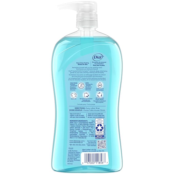 Dial Body Wash, Refresh & Renew Spring Water, 32 fl oz (Pack of 2)