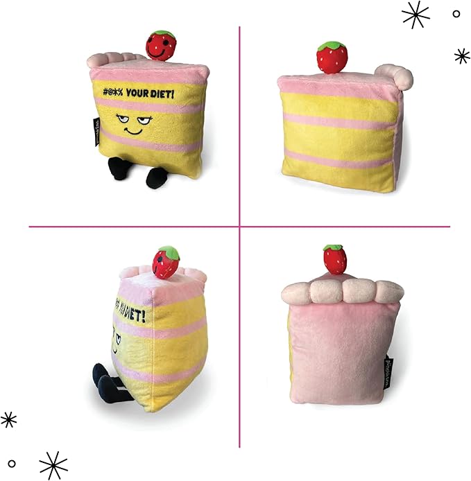 Punchkins Cake Plushie - Screw Your Diet Funny & Sassy Food Plush Toy for Gifting