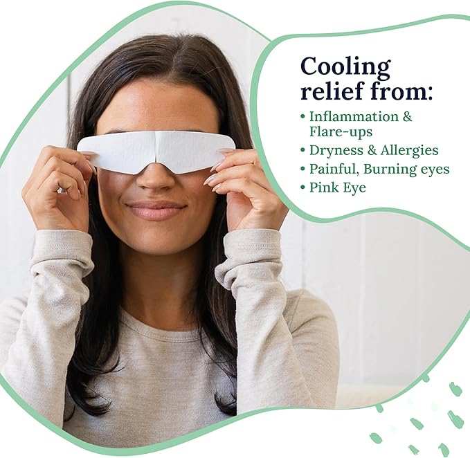 CorneaCare Rescue: Hydrogel Self Cooling Compress | Cold Eye Masks for Puffy Eyes | Self Cooling Eye Compress for Fast Relief | Travel Ready | 6 Count