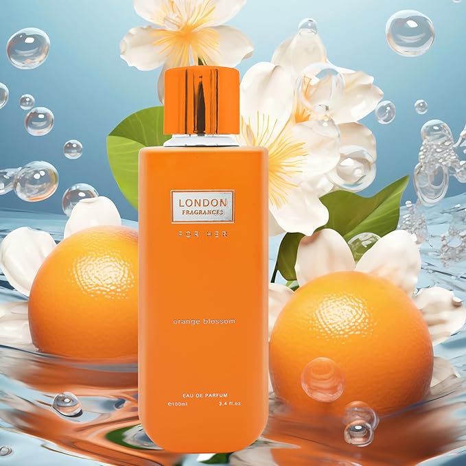 London Fragrances - Orange Blossom - Womens Perfume - Floral, Citrus Fragrances - Eau de Parfum - Musk, Rose Perfume for Women - 3.4 oz