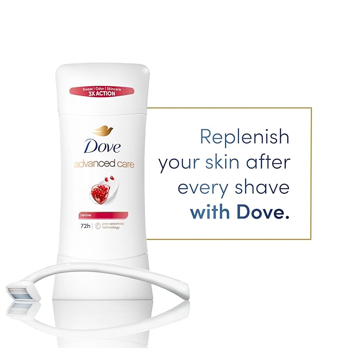 Dove Advanced Care Antiperspirant Deodorant for Women Twin Pack Revive 72 hour sweat and odor protection 2.6 oz (Packaging May Vary)