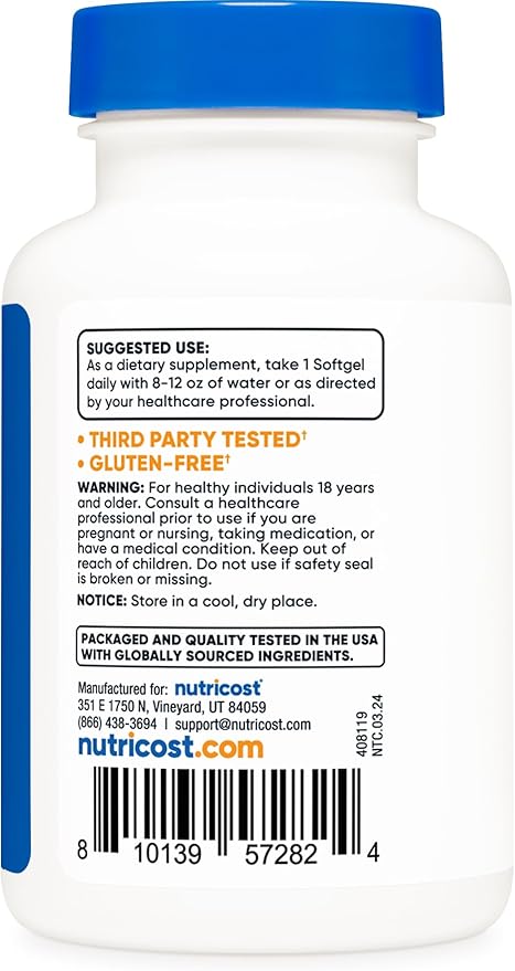 Nutricost Peppermint Oil Softgels (120 SFG) (50 MG) - Gluten Free, Third Party Tested and GMO Free