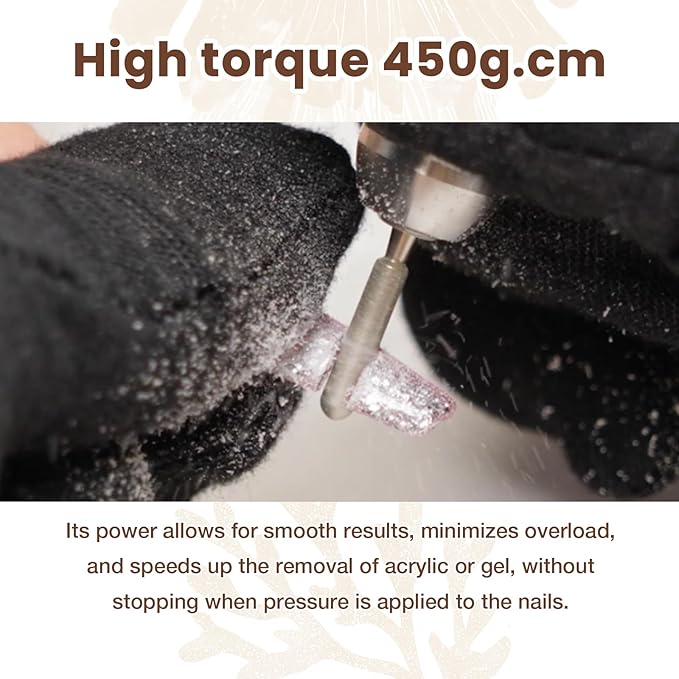 Delanie Professional Nail Drill High Torque 35000 RPM Rechargeable Portable Electric Nail File Filer for Acrylic Gel with Cuticle Bits, Salon Manicure Tool, Matisse White