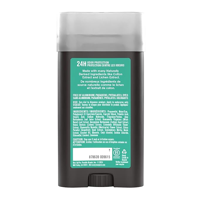 Every Man Jack Sea Minerals + Citron Men’s Deodorant - Stay Fresh with Aluminum Free Deodorant For all Skin Types - Odor Crushing, Long Lasting, with Naturally Derived Ingredients - 3oz (2 Pack)