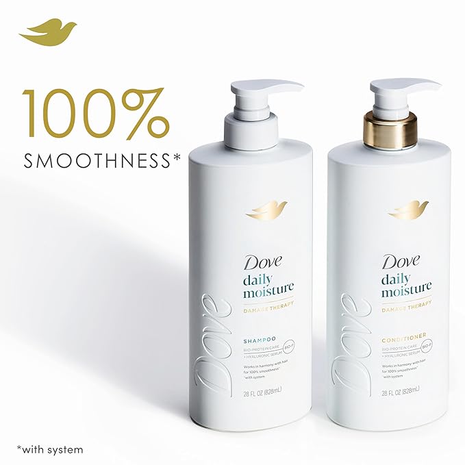 Dove Conditioner Daily Moisture for Dry Hair with Bio-Protein Care Technology and Hyaluronic Serum 28 Fl Oz