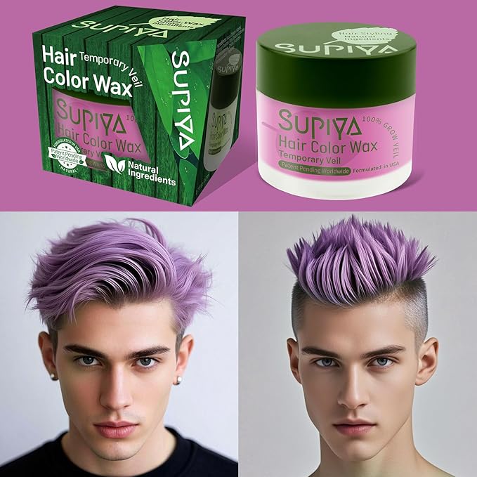 Temporary Hair Styling Color Wax, Green Blue Purple Red Hair Dye Color Wax Washable Natural Instant Hair Coloring Cream for DIY Hairstyle for Kids Men Women(#69)