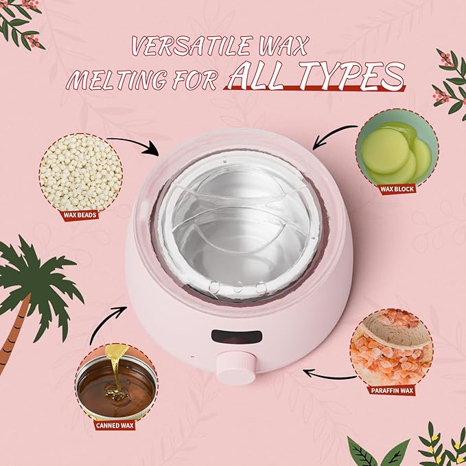 Ajoura Digital Wax Warmer, 10 minutes Quick-Heat Hair Removal Kit with Precision Temp. Control, Wax Heater including 30 Waxing Sticks & 2 Pairs of Gloves, Ideal Home & Salon Use for Whole Body