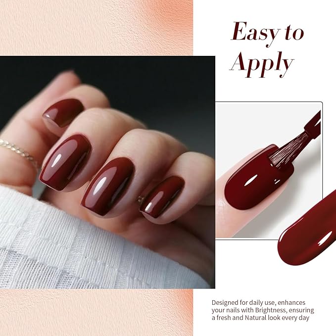 Born Pretty Red Burgundy Gel Nail Polish Dark Wine Red Color Nail Art Design Manicure DIY Salon Home 15ml