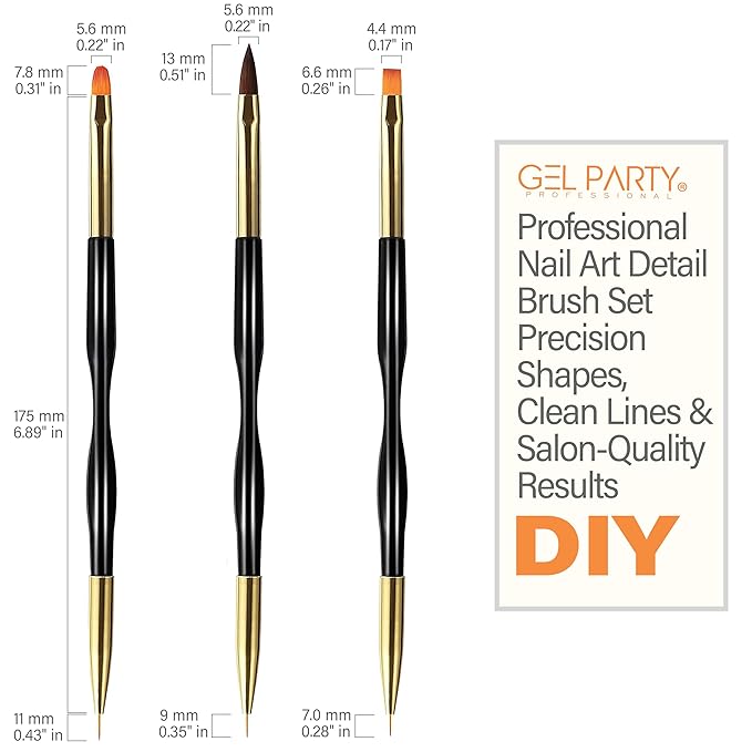 GELPARTY Nail Art Brush Kit – 32 PCS Professional Nail Brushes for Acrylic, Gel, UV/LED, Ombre & 3D Design | All-in-One Manicure Tool Set for Salon & DIY