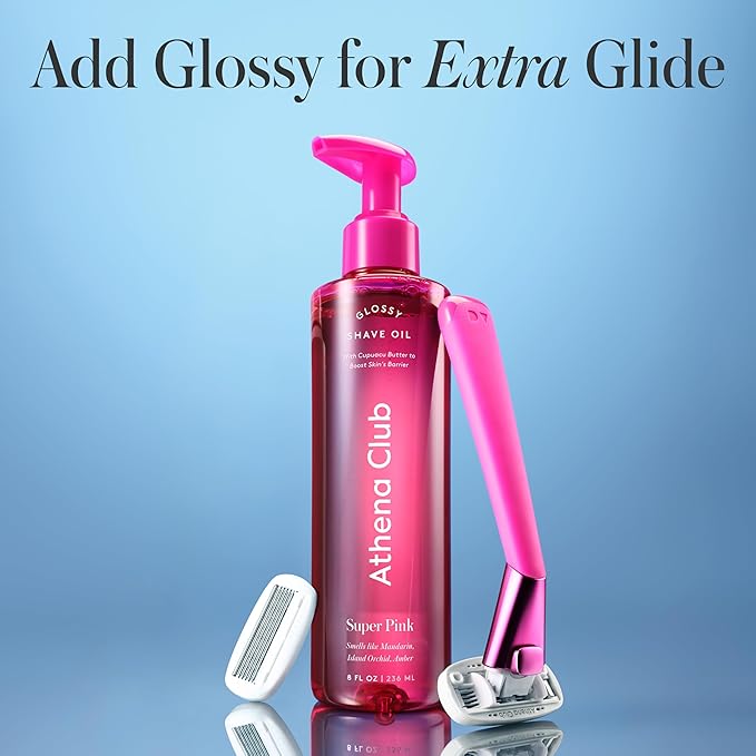 Athena Club Women's Razor Shave Kit, 1 Mint Razor Handle + 6 Blade Refills