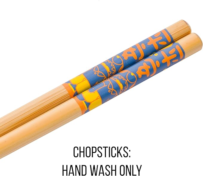 Silver Buffalo Lilo and Stitch Angel Holding Hands Couple Floating Lantern Ceramic Ramen Noodle Rice Bowl with Chopsticks, Microwave Safe, 20 Ounces