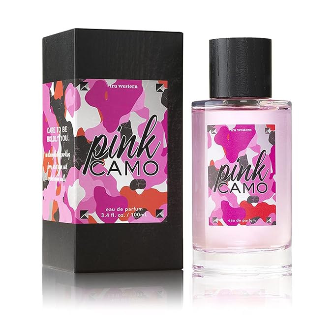 Pink Camo Perfume by Tru Fragrance and Beauty - Fruity Floral Scent for Women - Cassis, Velvet Plum, Warm Vanilla - Bright, Sweet and Feminine - 1.7 oz