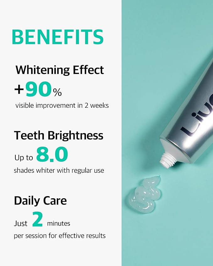 Whitening Toothpaste 80g x 3 – Fluoride-Free, Nano Hydroxyapatite & Hydrogen Peroxide, Sensitive Teeth, Enamel Strengthening, Natural Mint Gel