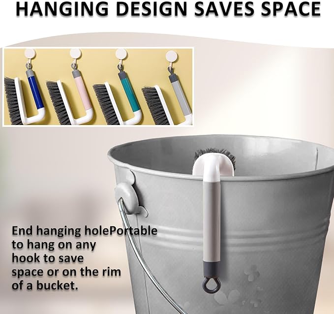 Scrub Brush, Scrubbing Cleaning Brushes, Heavy Duty Cleaning Brushes with Handle, for Shower, Bathroom, Carpet, Kitchen and Bathtub Scrubber, 2 Pack (Green)