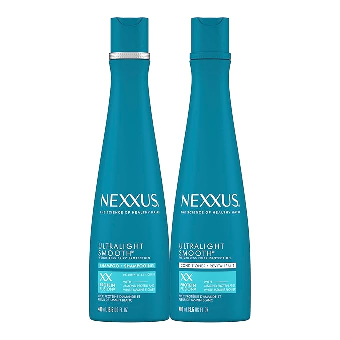 Nexxus Ultralight Weightless Shampoo & Conditioner for Dry, Frizzy Hair - Smooth Treatment to Block Out Frizz, 13.5 oz (Pack of 2)
