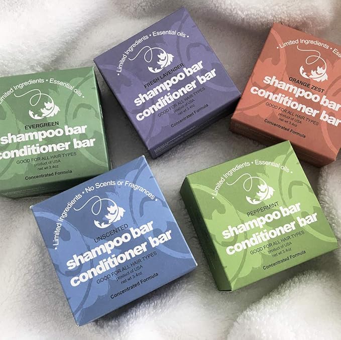 Spiraleaf Solid Conditioner Bars x2 – UNSCENTED Conditioner Bars, All Hair Types, Rich Nourishing Oils, Fragrance-Free, Dye-Free, Concentrated Formula, Crafted in the USA