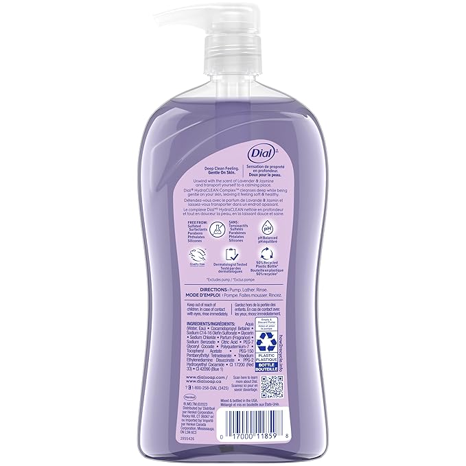 Dial Body Wash, Calm & Soothe Lavender & Jasmine Scent, 32 fl oz