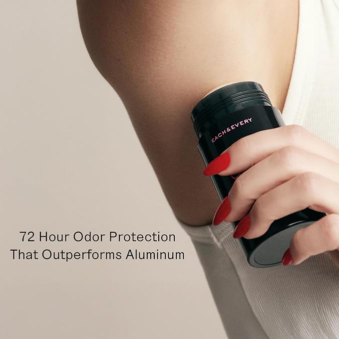 Each & Every All Natural Deodorant for Women & Men - Sensitive Skin, Vegan, Baking Soda & Aluminum-Free Deodorant - Clean Long Lasting Odor Control - Cardamom & Ginger Natural Fragrance (2.5oz, 2pk)