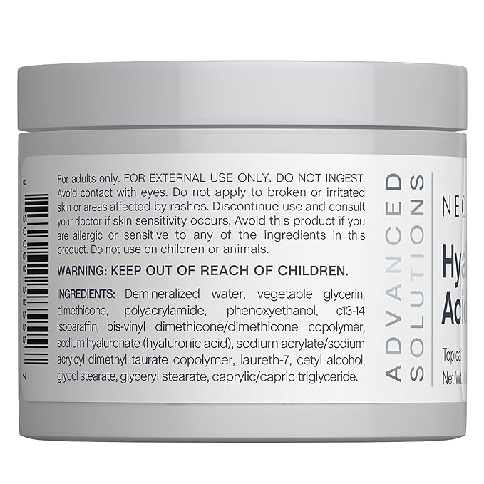 NeoCell Hyaluronic Acid Moisturizer | 4 oz | Moisturizing Topical Gel Cream | for Face and Neck | Advanced Skin Hydration