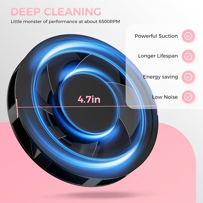 Nail Dust Collector, 1600PA Professional Nail Vacuum Dust Collector Fan with Filter Papers (30 Pcs) for Acrylic Nail Polishing & Manicure at Nail Salon & Home - Pink