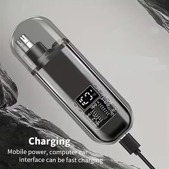 Ultimate 2-in-1 Nose Hair Trimmer - for Effortless, All-Day Comfort, Nose Hair Trimmer for Men Women Battery-Operated Trimmer with Waterproof (Black)