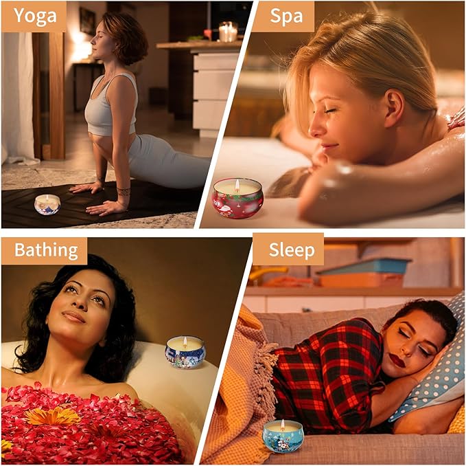 Christmas Gift Sets, Primevolve Scented Candles of 12 Bulk Home Aromatherapy Candles with Fragrances, Gift for Women, Candlelight Dinner Spa Bath