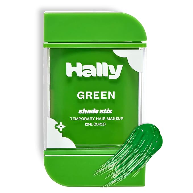 Hally Hair Temporary Hair Color, Shade Stix (Green) - Hair Makeup Accessories for Kids, Teens & Adults - 12 ml Washable Hair Chalk & Dye for Festivals, Sporting Events & Parties