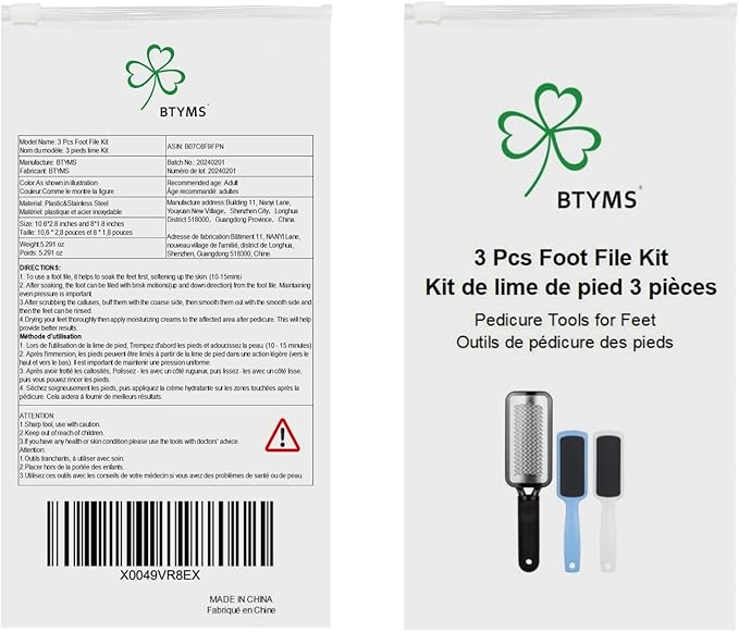 3 Pieces Colossal Foot Files Kit Foot Scrubber Foot Rasp and Double-Sided Heel Files Pedicure Tools Callus Remover Stainless Steel Feet Scraper Foot Grater for Dead Skin