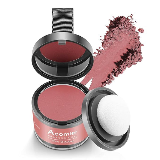 Acomler Instantly Root Touch Up Hairline Shadow Powder for Thinning Hair, Gray Hairline Cover for Women and Men with Eyebrows, Beard Line, Bald Spots (Red Brown)