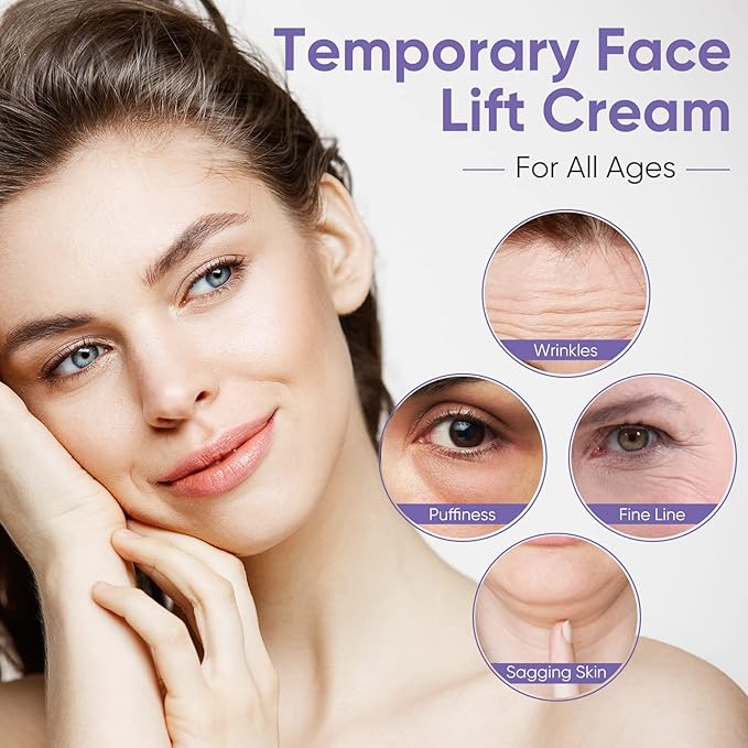 Instant Face Lift Cream, Natural Effective Wrinkle Cream to Tighten Skin, Instant Lift Serum Visibly Firming Wrinkles and Sagging Skin, Smooth Fine Lines for Face & Neck-1.7 Oz