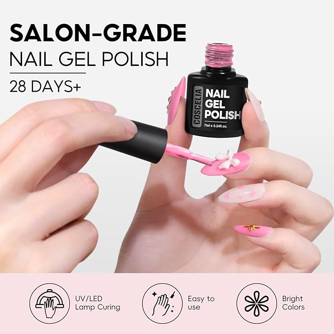 COSCELIA 25 Bottles Gel Nail Polish Set, 20 Colors Gel Polish with 5PC Top Base Coat Kit Nude Pink Brown Grey Glitte Fall Winter Nail Art Supplies Manicure Starter Kit Christmas Gifts for Women Teens