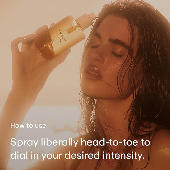 PHLUR Peach Skin Body Mist - Hair & Body Fragrance Mist - Peach, Plum, Bergamot, Milky Sandalwood & White Freesia Body Spray (8 fl oz)