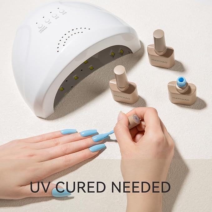 MAYCHAO 15ML Blue Gel Nail Polish 1Pc Light Blue Gel Polish Soak Off UV LED Nail Lamp Curing Needed for Nail Art Manicure Salon DIY at Home, 0.5 OZ