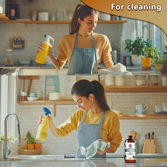 Jasmine Essential Oil (8 oz / 240 ml) – Jasmine Oils for diffusers, humidifiers, Home Baths, Cleaning Products, Yoga, DIY Soaps and DIY Scented Candles