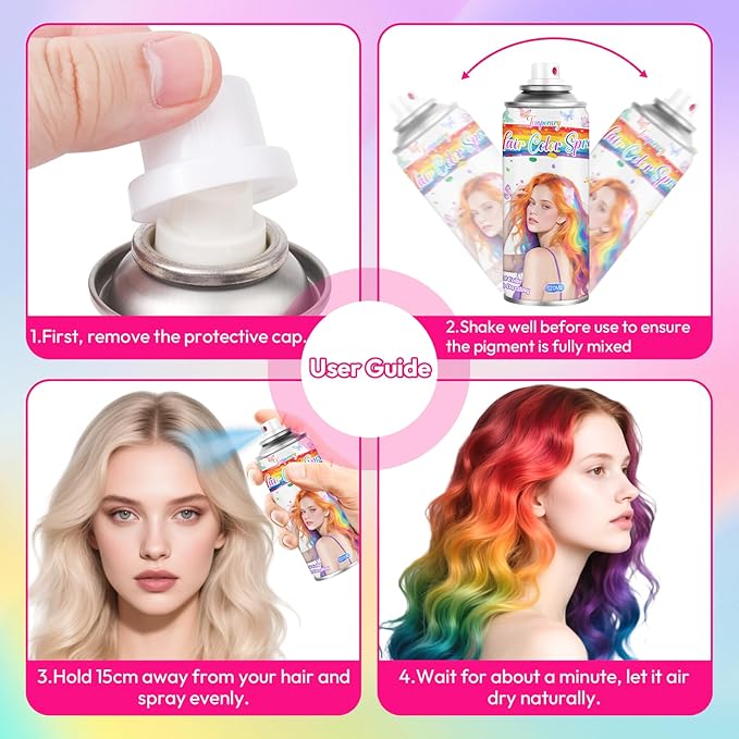 Blue Temporary Hair Color Spray for Kids & Women- Washable Root Touch Up Hair Dye, Non-Sticky Hair Wax for Christmas,Cosplay,Parties (120ML, Blue)