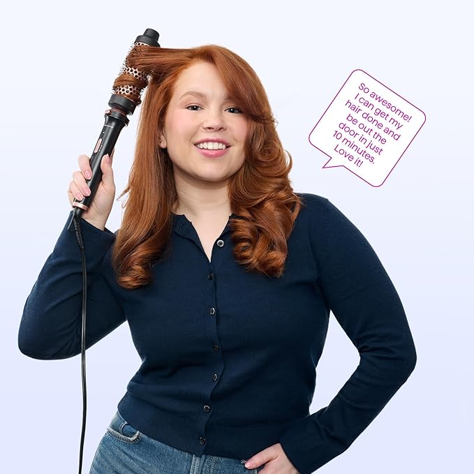 Wavytalk 3 in 1 Curling Wand Set, Multi Curl, Curling Iron Set with Heated Round Brush, Flat Iron Hair Straightener, 1 1/4 inch Curling Iron, Dual Voltage Hair Curler(Pink)