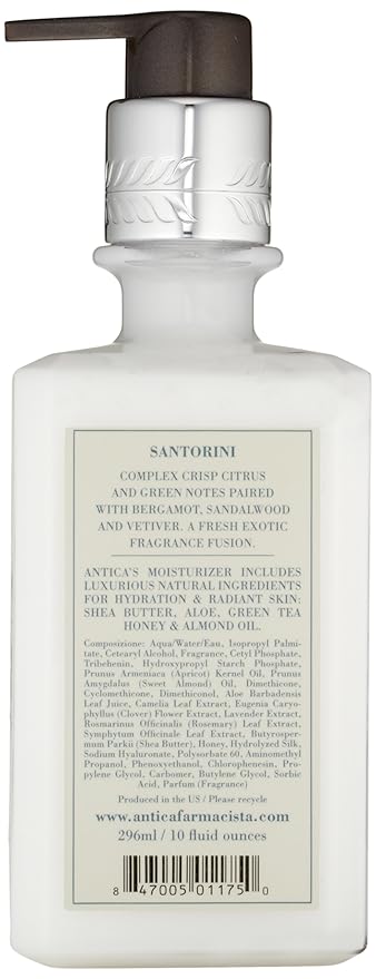 Antica Farmacista Body Moisturizer - Scented Moisturizing Lotion with Aloe Vera, Green Tea & Sweet Almond Oil - Luxury Gift for Any Occasion - Santorini, 10 fl oz
